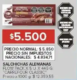 Carrefour Carrefour classic salchichas couidas con piel oferta