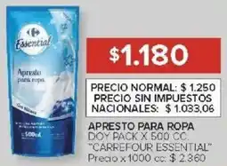 Carrefour Carrefour essential apresto para ropa doy pack oferta