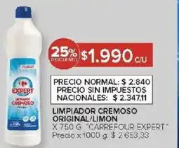 Carrefour Carrefour expert limpiador cremoso original/limon oferta