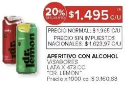 Carrefour Dr. lemon aperitivo con alcohol v/sabores lata oferta