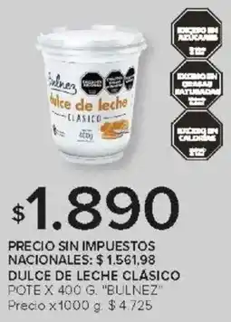 Carrefour Bulnez dulce de leche clasico pote oferta