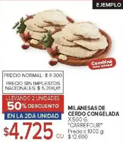 Carrefour Carrefour milanesas de cerdo congelada oferta