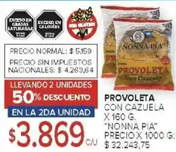 Carrefour Nonna pia provoleta con cazuela oferta