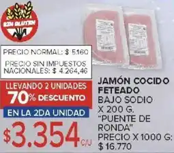 Carrefour Puente de ronda jamón cocido feteado bajo sodio oferta