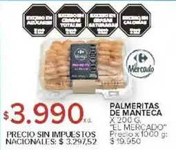 Carrefour El mercado palmeritas de manteca oferta