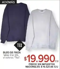 Carrefour Tex buzo de friza v/ colores oferta
