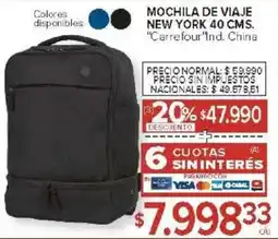 Carrefour Carrefour mochila de viaje new york oferta