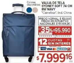 Carrefour Carrefour valija de tela sydney soft oferta