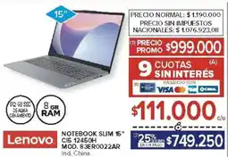 Carrefour Lenovo notebook slim 15" oferta