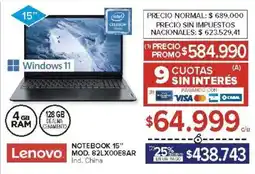 Carrefour Lenovo notebook 15” oferta