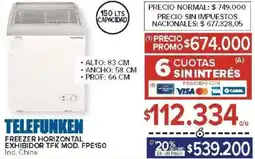 Carrefour Telefunken freezer horizontal exhibidor tfk oferta