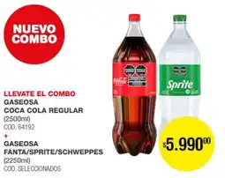 Atomo Conviene Gaseosa coca cola regular+ gaseosa fanta/sprite/schweppes oferta