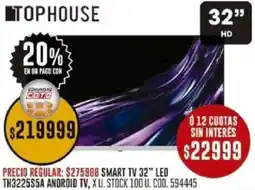 Coto Tophouse smart tv 32" oferta
