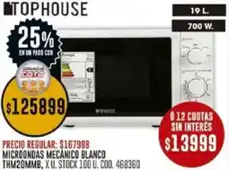 Coto Tophouse microondas mecanico blanco oferta