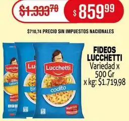 Makro Lucchetti fideos variedad oferta