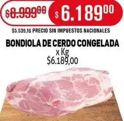 Makro Bondiola de cerdo congelada oferta