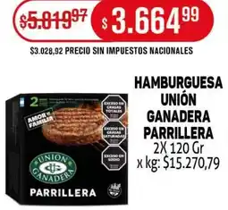 Makro Unión hamburguesa ganadera parrillera oferta