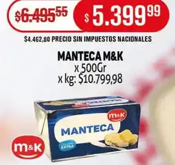 Makro M&K manteca oferta