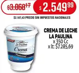 Makro La paulina crema de leche oferta