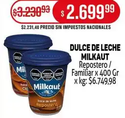 Makro Milkaut dulce de leche repostero/ familiar oferta