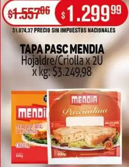 Makro Mendia tapa pasc hojaldre/criolla oferta