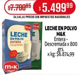 Makro M&K leche en polvo oferta