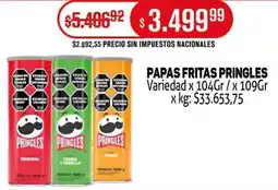 Makro PAPAS FRITAS PRINGLES Variedad oferta
