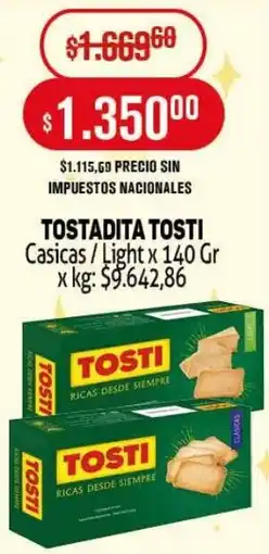 Makro Tosti tostadita casicas/light oferta