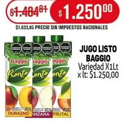 Makro Baggio pronto jugo listo variedad oferta