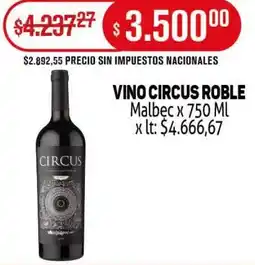 Makro Circus roble vino malbec oferta