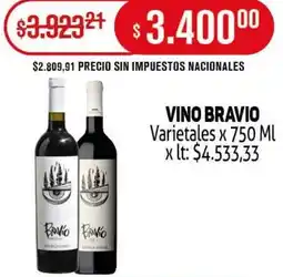Makro Bravio vino varietales oferta