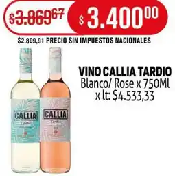 Makro Callia tardio vino blanco/ rose oferta