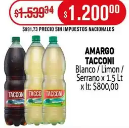 Makro Tacconi amargo blanco / limon / serrano oferta