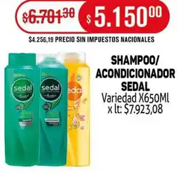 Makro Sedal shampoo/ acondicionador variedad oferta