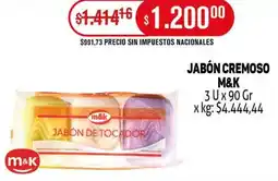 Makro M&K jabón cremoso oferta