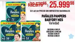 Makro Babydry mes pañales babysec ultrasoft variedad oferta