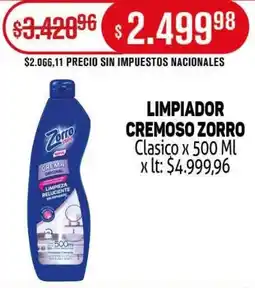 Makro Zorro limpiador cremoso clasico oferta