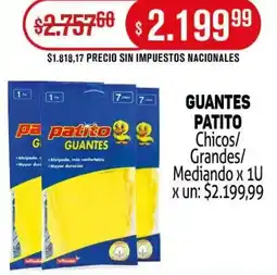 Makro Guantes patito chicos/ grandes/ mediando oferta