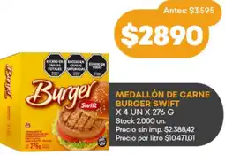 Supermercados Tadicor Swift medallón de carne burger oferta