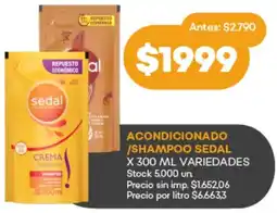 Supermercados Tadicor Sedal acondicionado /shampoo oferta