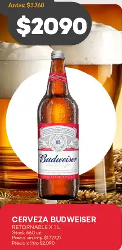 Supermercados Tadicor Cerveza budweiser retornable oferta