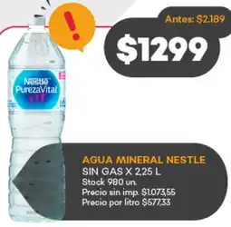 Supermercados Tadicor Nestlé agua mineral sin gas oferta