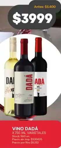 Supermercados Tadicor Dadá vino varietales oferta