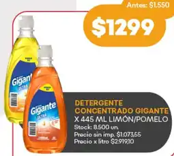 Supermercados Tadicor Gigante limón/pomelo detergente concentrado oferta