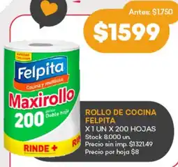 Supermercados Tadicor Felpita rollo de cocina oferta