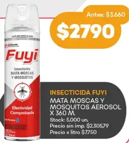 Supermercados Tadicor Fuyi insecticida mata moscas y mosquitos aerosol oferta