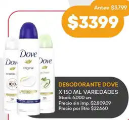 Supermercados Tadicor Dove desodorante variedades oferta