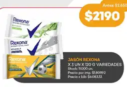 Supermercados Tadicor Rexona jabón variedades oferta