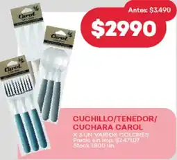 Supermercados Tadicor Carol cuchara cuchillo/tenedor oferta
