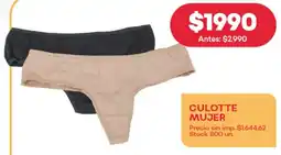 Supermercados Tadicor Culotte mujer oferta